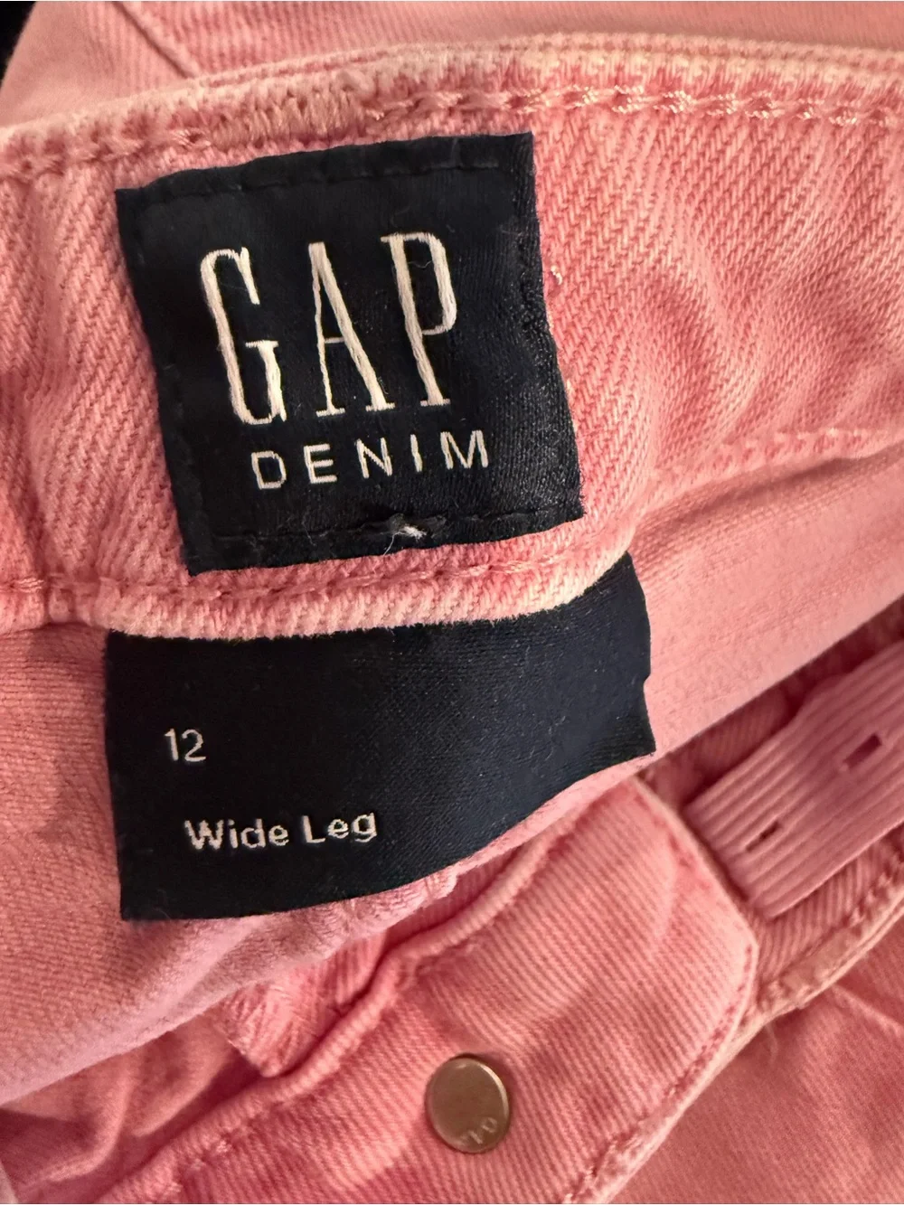 GAP Pink Wide-Leg Denim Pants